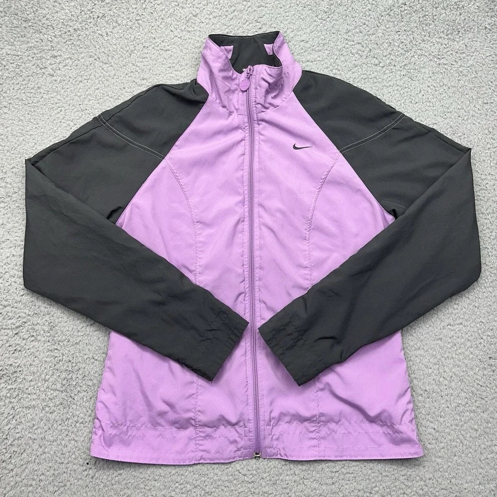 NIKE Womens Small 4-6 F6USH 127203 Full-Zip Purple Polyester Athletic Jacket
